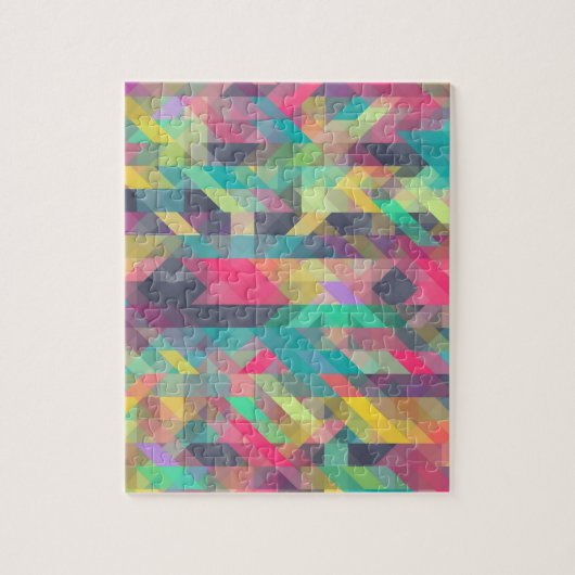 Koel kleurig geometrisch driehoekspatroon legpuzzel (Verticaal)