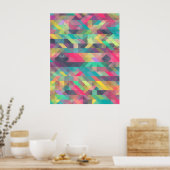 Koel kleurig geometrisch driehoekspatroon poster (Keuken)