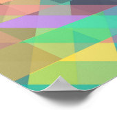 Koel kleurig geometrisch driehoekspatroon poster (Hoek)