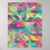 Koel kleurig geometrisch driehoekspatroon poster (Voorkant)