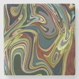Koel kleurig gesimuleerd acrylzwirnaal stenen onderzetter