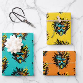 Koel kleurig Paintball Masker Blast Splatter Inpakpapier Vel