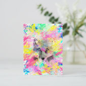 Koel kleurige trillende vos abstracte verf briefkaart (Staand voorkant)