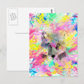 Koel kleurige trillende vos abstracte verf briefkaart (Voorkant / Achterkant)