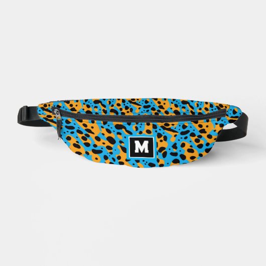 Koel Kleurrijk Abstract Luipaard Patroon Monogram Heuptasje (Voorkant)
