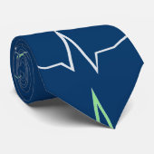 Koel kleurrijk cardiogram abstract patroon stropdas (Opgerold)