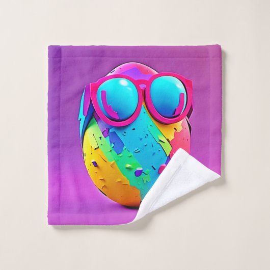 Koel kleurrijk ei bad handdoek (Wasdoekje)