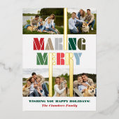 Koel, kleurrijk, fijne multifoto folie feestdagenkaart (Voorkant)