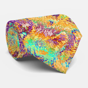 Koel Kleurrijk Gek Psychedelisch Golven Patroon Stropdas