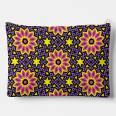 Koel Kleurrijk Geometrisch Retro Bloem Patroon Etui (Achterkant)