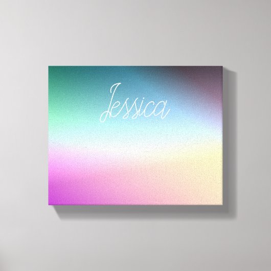 Koel Kleurrijk Ombre Verlopen & Uw Script Canvas Afdruk (Voorkant)