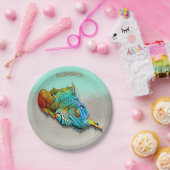 Koel, kleurrijk, regenboog, herhaal papieren bordje (Feest)