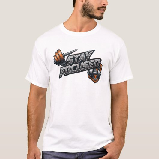 Koel Kleurrijk STAY FOCUSED Print T-shirt (Voorkant)