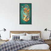 Koel, kleurrijk  Tattoo voor vuurdraak Canvas Afdruk (Insitu (Slaapkamer))