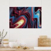 Koel kleurrijk uniek Abstract Poster (Keuken)