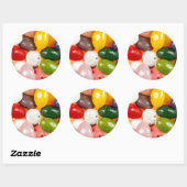 Koel kleurrijk zoet paasbrood Snoep Ronde Sticker (Vel)