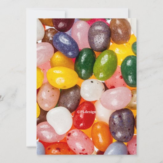 Koel kleurrijk zoet Pasen Jelly Bean Snoep Invite Kaart (Achterkant)