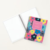 Koel kleurrijke Abstracte 60s Flowers Patroonschet Notitieboek (Binnen)