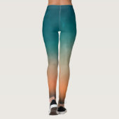 Koel kleurrijke Blauwgroen OrangeGrunge Leggings (Achterkant)
