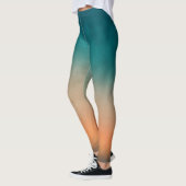 Koel kleurrijke Blauwgroen OrangeGrunge Leggings (Links)