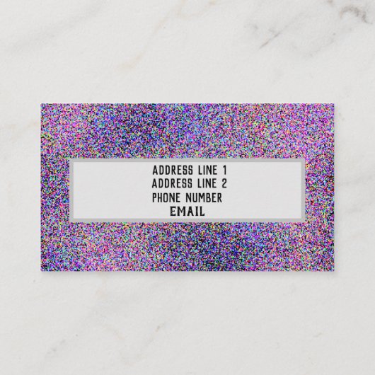 Koel kleurrijke Faux Glitter Sparkly Background Visitekaartje (Achterkant)