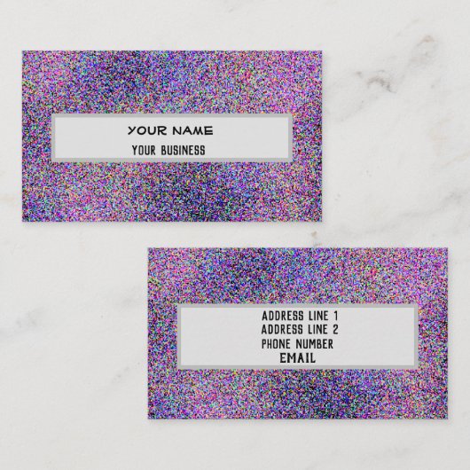 Koel kleurrijke Faux Glitter Sparkly Background Visitekaartje (Voorkant / Achterkant)