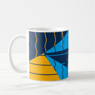 Koel kleurrijke geometrische vormen en lijnen koffiemok