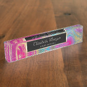 Koel kleurrijke goudmarmer naambordje (Zijkant)