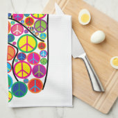 Koel kleurrijke Groovy-vredessignalen Theedoek (Quarter Fold)