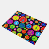 Koel kleurrijke Groovy-vredessymbolen Deurmat (Schuin)