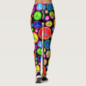 Koel kleurrijke Groovy-vredessymbolen Leggings (Achterkant)