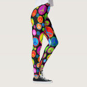 Koel kleurrijke Groovy-vredessymbolen Leggings (Rechts)