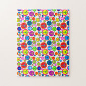 Koel kleurrijke Groovy-vredessymbolen Legpuzzel (Verticaal)