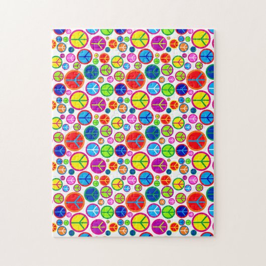 Koel kleurrijke Groovy-vredessymbolen Legpuzzel (Verticaal)