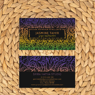 Koel kleurrijke hand getekend met droogmiddel Yoga Visitekaartje