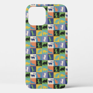 Koel kleurrijke kat Silhouettes op vierkantspleine Case-Mate iPhone Case
