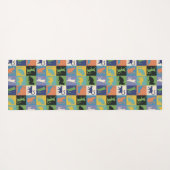 Koel kleurrijke kat Silhouettes op vierkantspleine Yogamat (Achterkant (horizontaal))