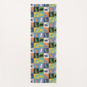 Koel kleurrijke kat Silhouettes op vierkantspleine Yogamat (Voorkant)