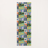 Koel kleurrijke kat Silhouettes op vierkantspleine Yogamat (Achterkant)