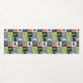 Koel kleurrijke kat Silhouettes op vierkantspleine Yogamat (Voorkant (horizontaal))