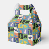 Koel kleurrijke katten op vierkantspleinen bedankdoosjes (Achterkant)