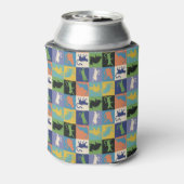 Koel kleurrijke katten op vierkantspleinen blikjeskoeler (Blikje Achterkant)