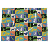 Koel kleurrijke katten op vierkantspleinen groot cadeauzakje (Voorkant)