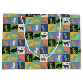 Koel kleurrijke katten op vierkantspleinen groot cadeauzakje (Achterkant)