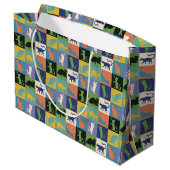 Koel kleurrijke katten op vierkantspleinen groot cadeauzakje (Achterkant Gekanteld)