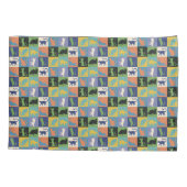 Koel kleurrijke katten op vierkantspleinen kussensloop (Achterkant)