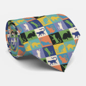 Koel kleurrijke katten op vierkantspleinen stropdas (Opgerold)