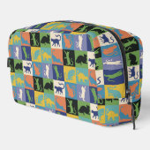 Koel kleurrijke katten op vierkantspleinen toilettasje (Rechterhoek)