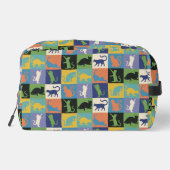 Koel kleurrijke katten op vierkantspleinen toilettasje (Achterkant)