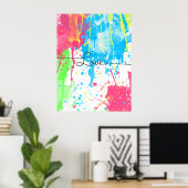 Koel kleurrijke levendige waterverven Liefde woord Poster (Thuiskantoor)